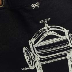 Pre Owned Anya Hindmarch Black/Tan Canvas Dry Cleaning Tote