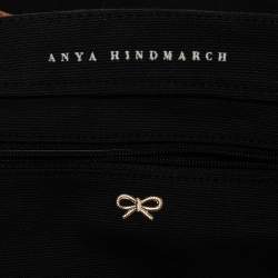 Pre Owned Anya Hindmarch Black/Tan Canvas Dry Cleaning Tote