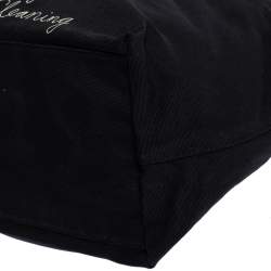 Pre Owned Anya Hindmarch Black/Tan Canvas Dry Cleaning Tote