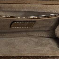 Pre Owned Anya Hindmarch Metallic Gold Ceramic Effect Leather Kiss Lock Clutch 