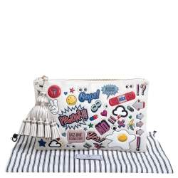 Pre Owned Anya Hindmarch Multicolor Leather All Over Stickers Georgiana Clutch