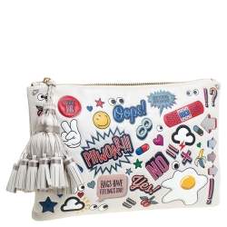 Pre Owned Anya Hindmarch Multicolor Leather All Over Stickers Georgiana Clutch
