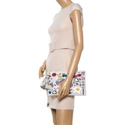 Pre Owned Anya Hindmarch Multicolor Leather All Over Stickers Georgiana Clutch