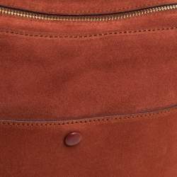 Pre Owned Anya Hindmarch Orange Leather, Suede and Python The Stack Shoulder Bag