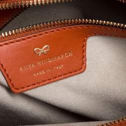 Pre Owned Anya Hindmarch Orange Leather, Suede and Python The Stack Shoulder Bag