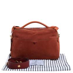 Pre Owned Anya Hindmarch Orange Leather, Suede and Python The Stack Shoulder Bag