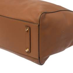 Pre Owned Anya Hindmarch Brown Leather Large Rainbow Featherweight Ebury Tote