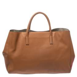 Pre Owned Anya Hindmarch Brown Leather Large Rainbow Featherweight Ebury Tote