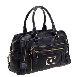 Pre Owned Anya Hindmarch Black Leather Shirley Satchel