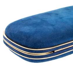 Pre Owned Anya Hindmarch Blue Suede Marano Clutch