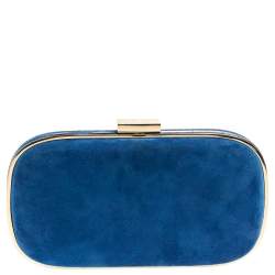 Pre Owned Anya Hindmarch Blue Suede Marano Clutch