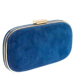 Pre Owned Anya Hindmarch Blue Suede Marano Clutch