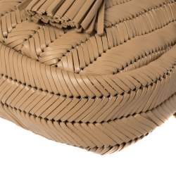 Anya Hindmarch Beige Woven Leather Shoulder Bag