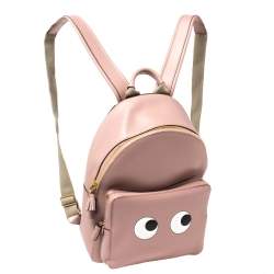 Pre Owned Anya Hindmarch Pink Leather Eyes Backpack 