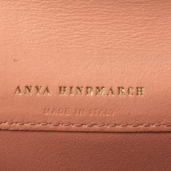 Pre Owned Anya Hindmarch Powder Pink Leather Card Case 