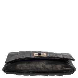 Pre Owned Anya Hindmarch Black Leather Flap Pochette Bag
