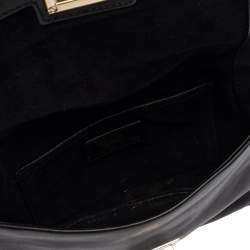 Pre Owned Anya Hindmarch Black Leather Flap Pochette Bag