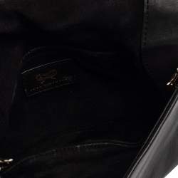 Pre Owned Anya Hindmarch Black Leather Flap Pochette Bag