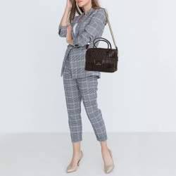 Anya Hindmarch Brown/Grey Leather And Suede Bowling Bag