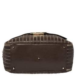 Anya Hindmarch Brown/Grey Leather And Suede Bowling Bag