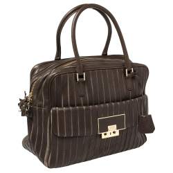 Anya Hindmarch Brown/Grey Leather And Suede Bowling Bag