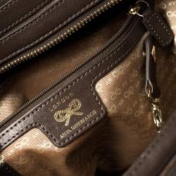 Anya Hindmarch Brown/Grey Leather And Suede Bowling Bag