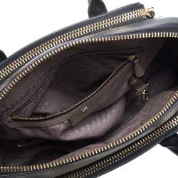 Pre Owned Anya Hindmarch Black Leather Front Zipper Pocket Satchel