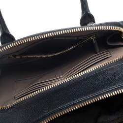 Pre Owned Anya Hindmarch Black Leather Front Zipper Pocket Satchel