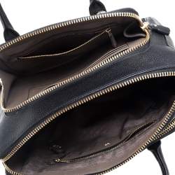 Pre Owned Anya Hindmarch Black Leather Front Zipper Pocket Satchel