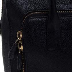 Pre Owned Anya Hindmarch Black Leather Front Zipper Pocket Satchel