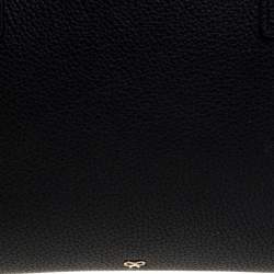 Pre Owned Anya Hindmarch Black Leather Front Zipper Pocket Satchel