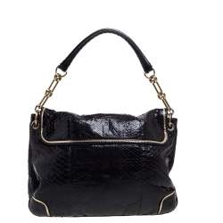 Anya Hindmarch Dark Brown Python Leather Shoulder Bag