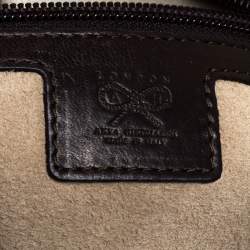 Anya Hindmarch Dark Brown Python Leather Shoulder Bag