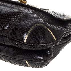 Anya Hindmarch Dark Brown Python Leather Shoulder Bag