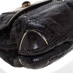 Anya Hindmarch Dark Brown Python Leather Shoulder Bag