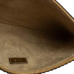 Pre Owned Anya Hindmarch Metallic Gold Scalloped Leather Pouch