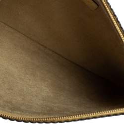 Pre Owned Anya Hindmarch Metallic Gold Scalloped Leather Pouch