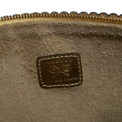 Pre Owned Anya Hindmarch Metallic Gold Scalloped Leather Pouch