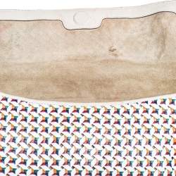 Pre Owned Anya Hindmarch Multicolor Woven Leather Flap Clutch