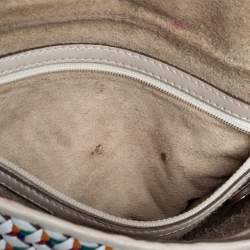 Pre Owned Anya Hindmarch Multicolor Woven Leather Flap Clutch