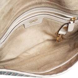 Pre Owned Anya Hindmarch Multicolor Woven Leather Flap Clutch