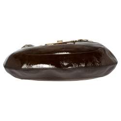 Anya Hindmarch Dark Brown Patent Leather Studded Hobo