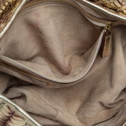 Pre Owned Anya Hindmarch Metallic Gold Woven Leather Shoulder Bag