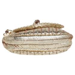 Pre Owned Anya Hindmarch Metallic Gold Woven Leather Shoulder Bag