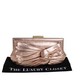 Pre Owned Anya Hindmarch Metallic Gold Leather Frame Clutch