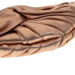 Pre Owned Anya Hindmarch Metallic Gold Leather Frame Clutch