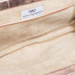 Pre Owned Anya Hindmarch Metallic Gold Leather Frame Clutch