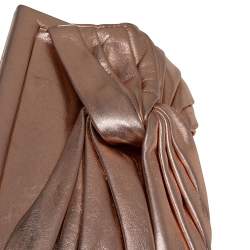 Pre Owned Anya Hindmarch Metallic Gold Leather Frame Clutch