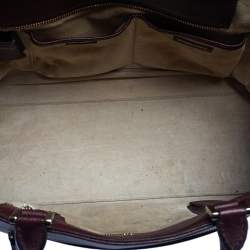 Pre Owned Anya Hindmarch Burgundy Leather Bathurst Top Handle Bag