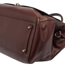 Pre Owned Anya Hindmarch Burgundy Leather Bathurst Top Handle Bag